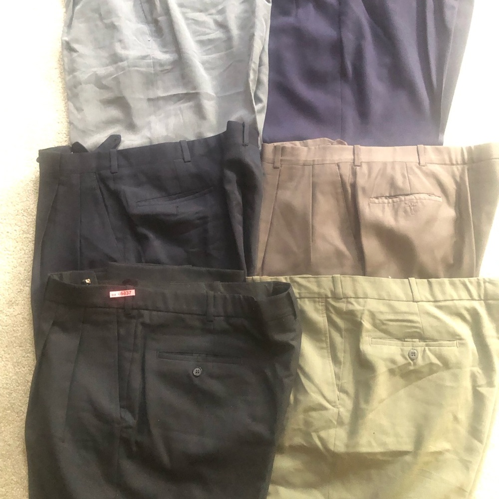 Men's Classic Dress Pants - Black, Navy, Khaki, Olive, Gray